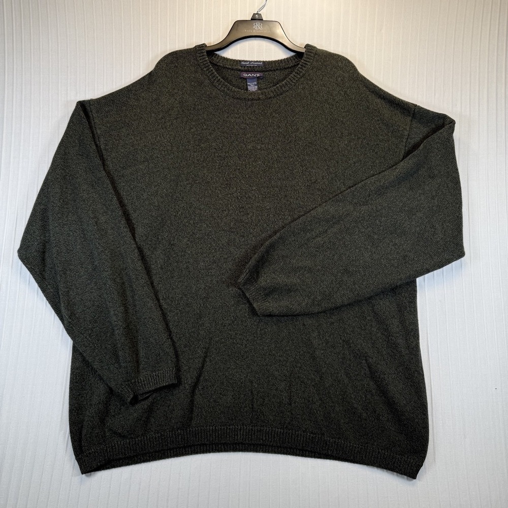 GANT Men's Classic Hand Framed Crew Neck Pullover Sweater Gray Knit 3XLT Vintage